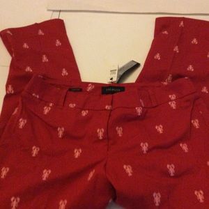NWT Talbots Red Lobster Motif crop pants